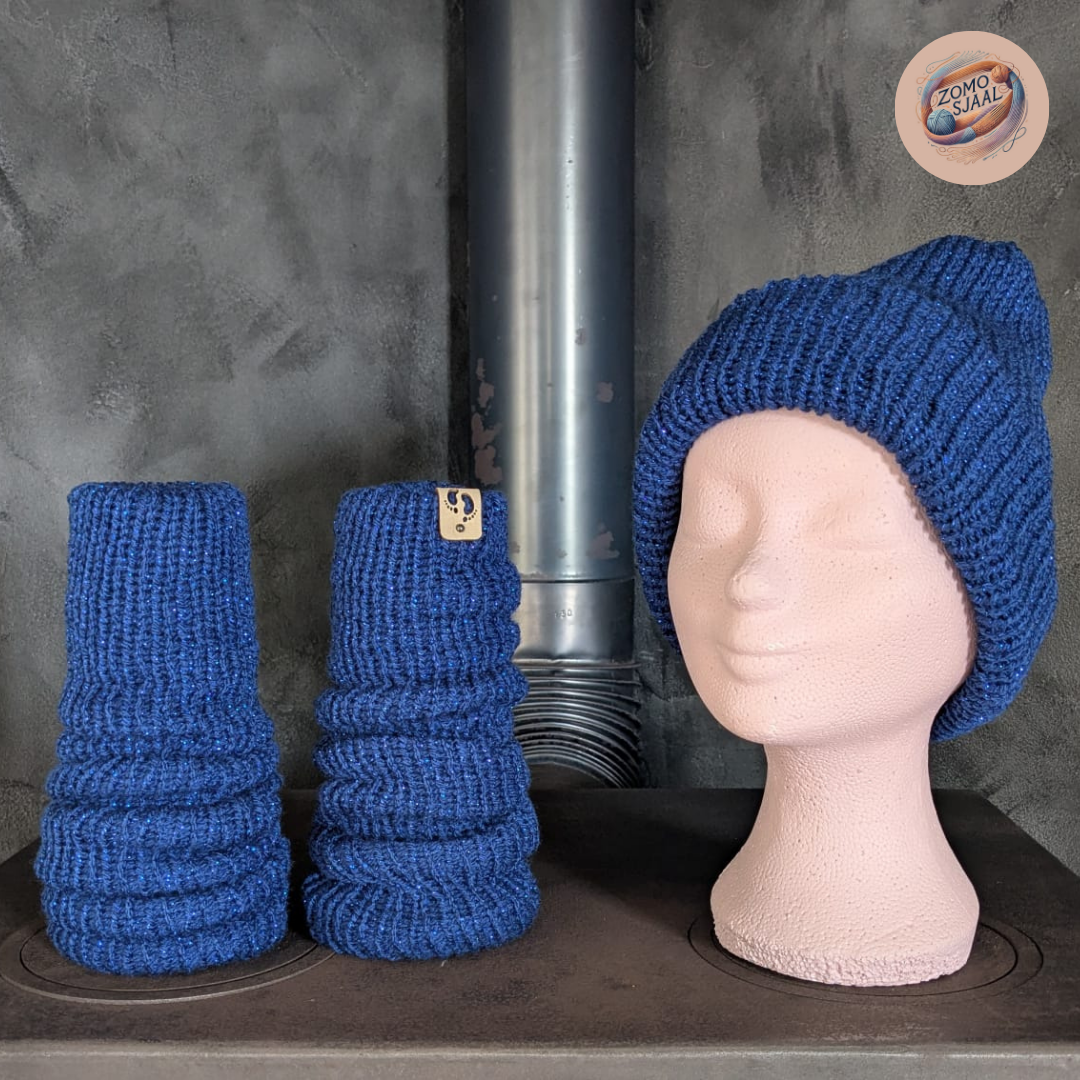 Handgebreide Cadeauset Muts & Beenwarmers van Acryl en Polyester ZoMoCrizzle