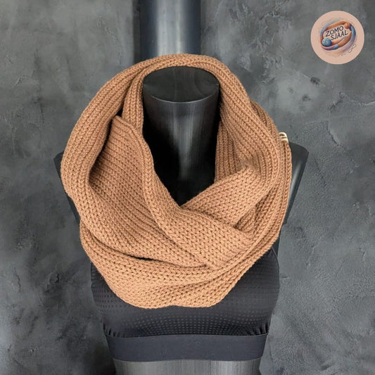 Handgebreide Infinity Sjaal van Acryl - "ZoMoGrizzle"