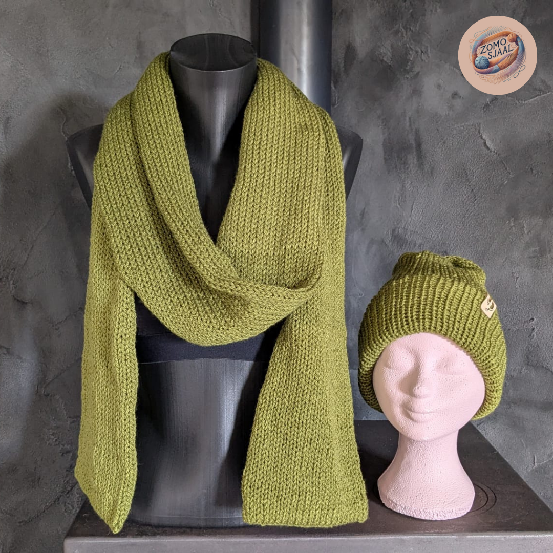 Handgebreide Cadeauset Sjaal & Muts van Acryl ZoMoVexly
