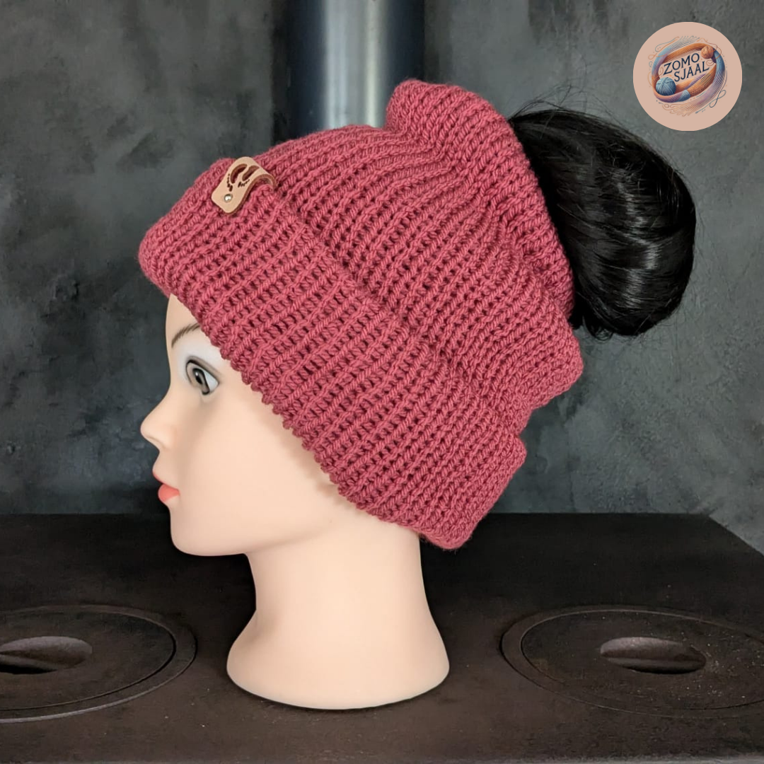 Handgebreide Muts met Paardenstaart Gat van Acryl ZoMoJuzzup