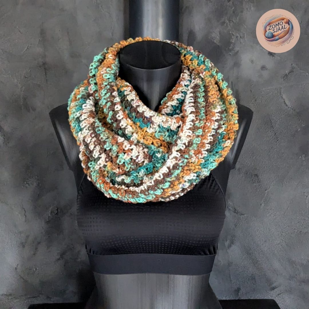 Handgemaakte Gehaakte Infinity Sjaal van Acryl - "ZoMoPlurm"