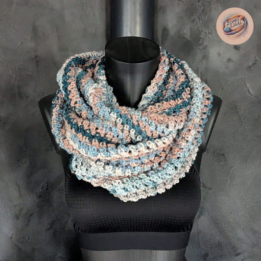 Handgemaakte Gehaakte Infinity Sjaal van Acryl - "ZoMoSquib"
